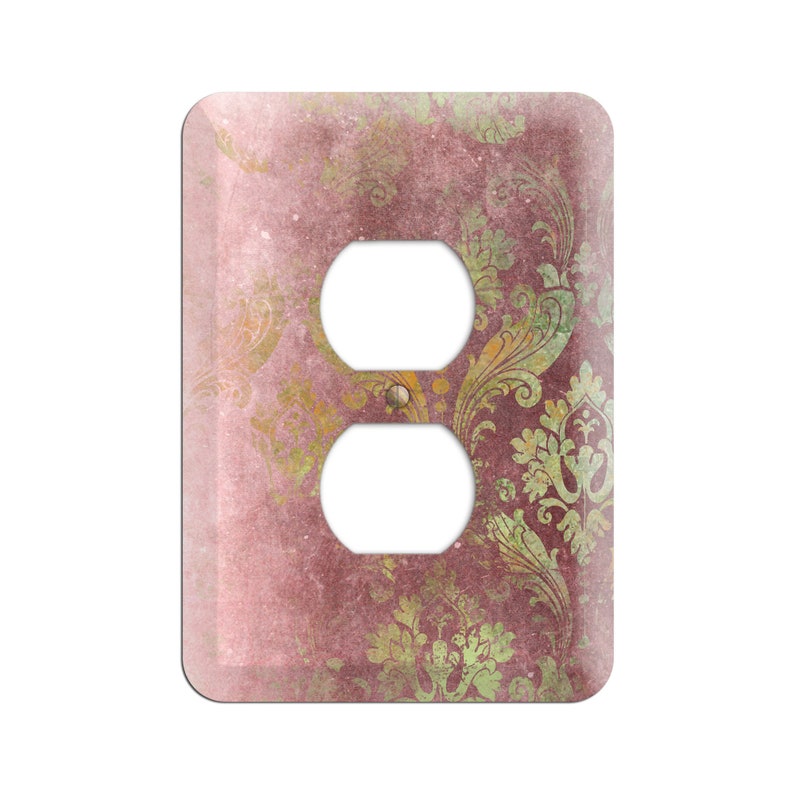 Rose Gold Damask Floral Switch Plate Cover Outlet Cover Etsy