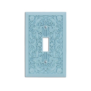 Filigree - Switch Plate and Outlet Cover, Lightswitch Cover - Blue Sky - Victorian Home Décor, Toggle, Duplex, Rocker, Wallplate