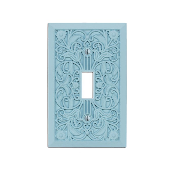 Filigree - Switch Plate and Outlet Cover, Lightswitch Cover - Blue Sky - Victorian Home Décor, Toggle, Duplex, Rocker, Wallplate