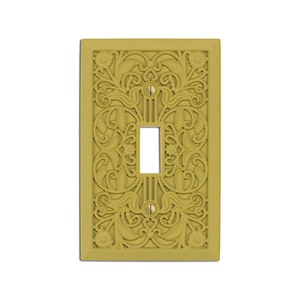 Filigree - Switch Plate and Outlet Cover, Lightswitch Cover -Vintage Mustard- Victorian Home Décor, Toggle, Duplex, Rocker, Wallplate