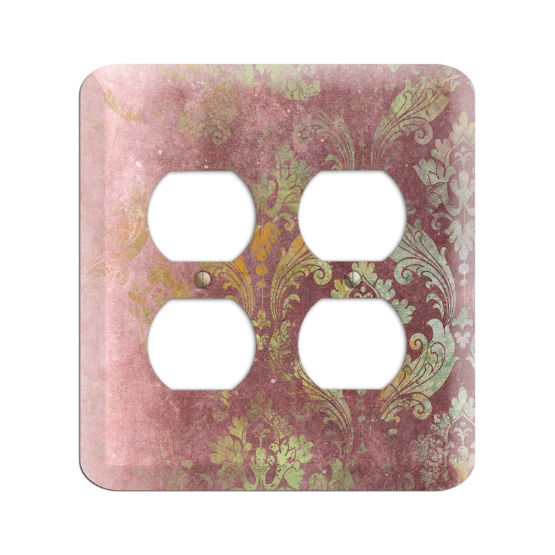 Rose Gold Damask Floral Switch Plate Cover Outlet Cover Etsy