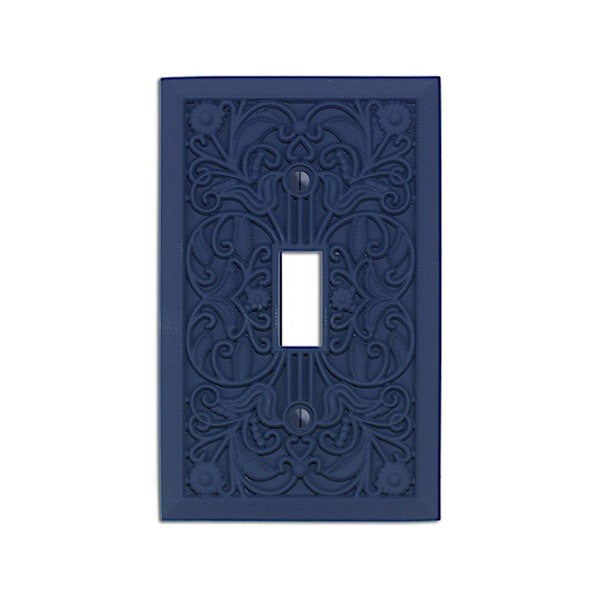 Filigree - Switch Plate and Outlet Cover, Light Switch Cover -Royal Blue- Victorian Home Décor, Toggle, Duplex, Rocker, Wallplate