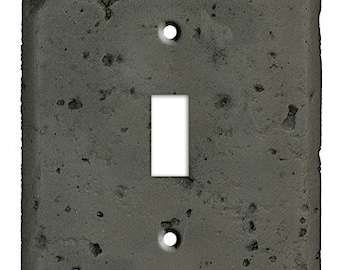 Charcoal Stone Cover Plate - Switch Plate Cover, Outlet Cover, Lightswitch Cover -Stone- Home Décor, Toggle, Duplex, Rocker, Wallplate