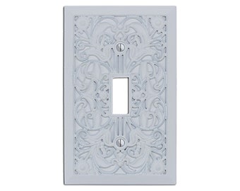 Filigree - Switch Plate Cover, Outlet Cover, Lightswitch Cover -White- Victorian Home Décor, Toggle, Duplex, Rocker, Wallplate