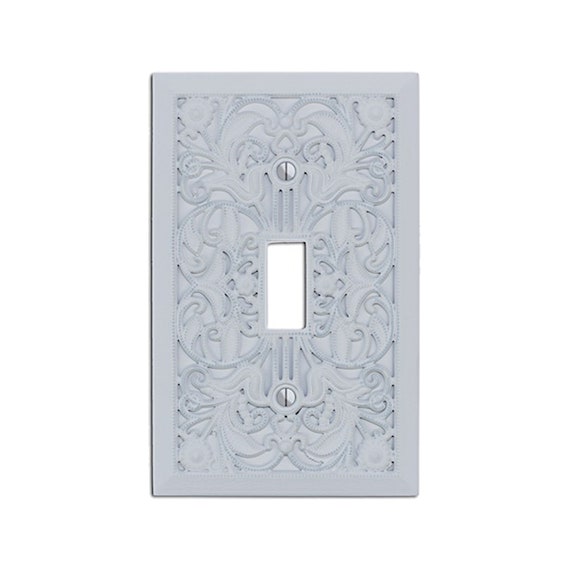 Filigree - Switch Plate Cover, Outlet Cover, Lightswitch Cover -White- Victorian Home Décor, Toggle, Duplex, Rocker, Wallplate