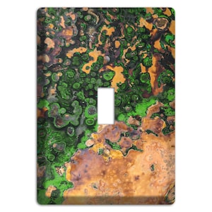 Green Patina Printed- Switch Plate Cover, Outlet Cover, Lightswitch Cover -Copper Patina Image- Home Décor, Toggle, Duplex, Rocker,Wallplate