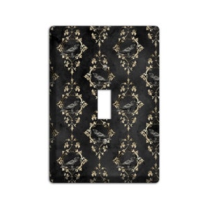Edgar Allen Poe Switch Cover and Outlet Covers- Raven Print; Gothic Home Décor, Wall plates, Toggle, Duplex, Rocker Switchplates