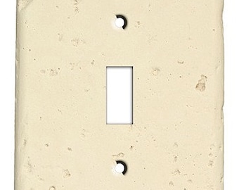 Bone Stone Cover Plate - Switch Plate Cover, Outlet Cover, Lightswitch Cover -Stone- Home Décor, Toggle, Duplex, Rocker, Wallplate