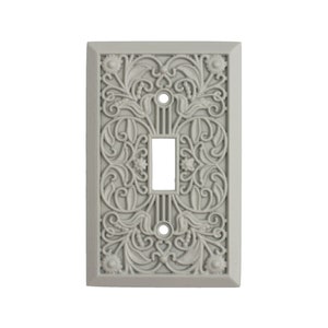 Filigree - Switch Plate Cover, Outlet Cover, Lightswitch Cover -Gray- Victorian Home Décor, Toggle, Duplex, Rocker, Wallplate