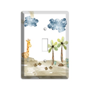 Kids & Nursery - Switch Plate, Outlet Cover, Lightswitch Cover -Giraffe Jungle- Home Décor, Toggle, Duplex, Rocker, Wallplate