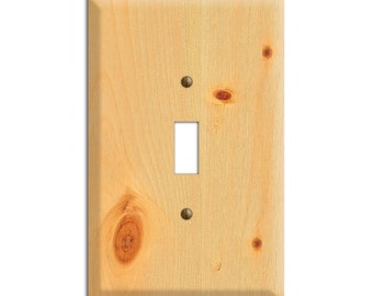 Pine Wood - Switch Plate Cover, Outlet Cover, Lightswitch Cover -Wood- Home Décor, Toggle, Duplex, Rocker, Wallplate