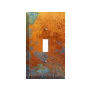 Blue Dusk Printed - Switch Plate Cover, Outlet Cover, Lightswitch Cover -Copper Patina Image- Home Décor, Toggle, Duplex, Rocker, Wallplate