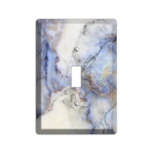 Spindle Marble Print- Marble Light Switch Cover and Outlet Covers; Metal Wallplates, Home Décor, Toggle, Duplex, Rocker Switchplates