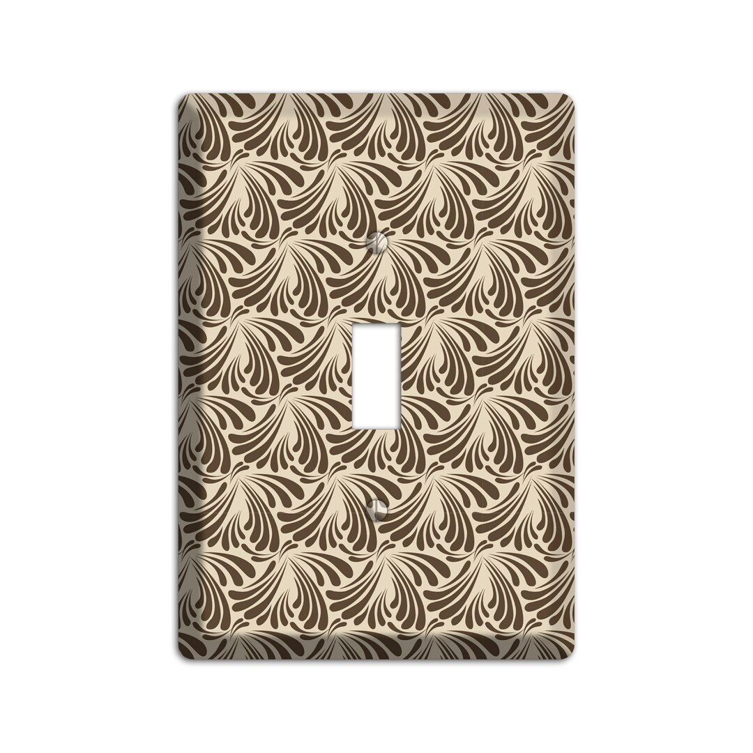 Art Deco Light Switch Cover and Outlet Covers Nouveau Tear Drop Print