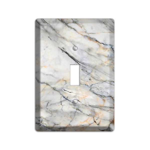 Roman Coffee Marble Print - Marble Light Switch Cover and Outlet Covers;Metal Wallplates, Home Décor, Toggle, Duplex, Rocker Switchplates