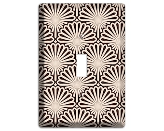 Art Deco Light Switch Cover and Outlet Covers- Deco Scallop Fan; Retro Home Décor, Wall plates, Toggle, Duplex, Rocker Switchplates