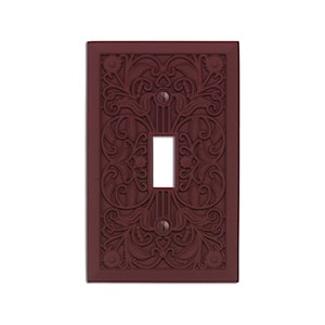Filigree - Switch Plate and Outlet Cover, Lightswitch Cover -Merlot- Victorian Home Décor, Toggle, Duplex, Rocker, Wallplate