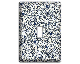 Floral Light Switch Cover and Outlet Covers- Beige Floral Burst; Simple Floral Home Décor, Wall plates, Toggle, Duplex, Rocker Switchplates
