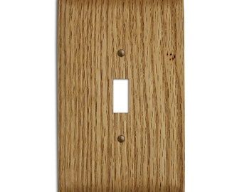 Red Oak Wood - Switch Plate Cover, Outlet Cover, Lightswitch Cover -Wood- Home Décor, Toggle, Duplex, Rocker, Wallplate