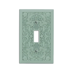 Filigree - Switch Plate and Outlet Cover, Lightswitch Cover -Tower Green- Victorian Home Décor, Toggle, Duplex, Rocker, Wallplate