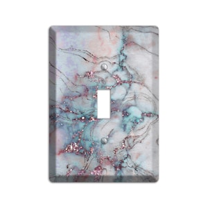 Cotton Candy Marble Print - Switch Plate Cover, Outlet Cover, Light switch Cover;Home Décor, Toggle, Duplex, Rocker, Wallplate