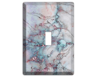 Cotton Candy Marble Print - Switch Plate Cover, Outlet Cover, Light switch Cover;Home Décor, Toggle, Duplex, Rocker, Wallplate