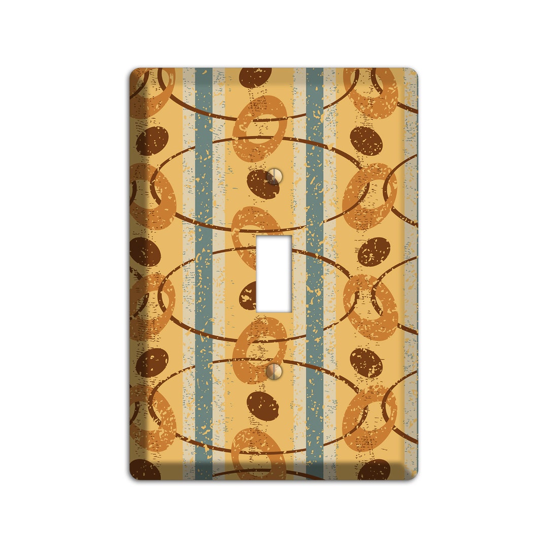 Art Deco Light Switch Cover and Outlet Covers Retro Diner Print Retro