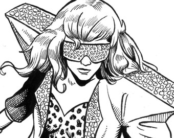 Arte original em quadrinhos de Lady Gaga - "Lollapalooza"