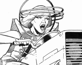 Arte original em quadrinhos de Lady Gaga - "Space Jockey"