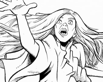 Arte original em quadrinhos de Lady Gaga - "London Ghost"