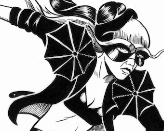 Arte original em quadrinhos de Lady Gaga - "Batwoman"