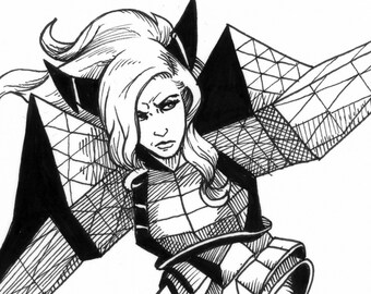 Arte original em quadrinhos de Lady Gaga - "Triângulo Morcego"