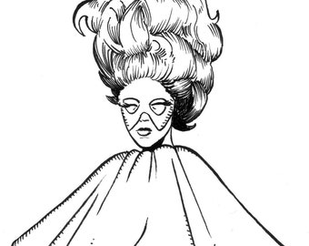 Arte original em quadrinhos de Lady Gaga - "Topper de bolo"