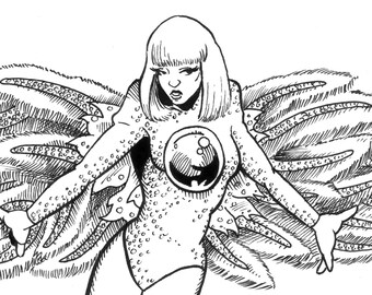 Arte em quadrinhos original de Lady Gaga - "Art Pop Angel"