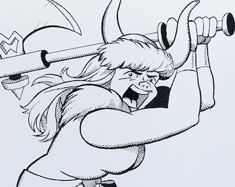 Arte original do Inktober: "Lenda"