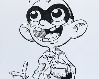 Arte original do Inktober: "Sling"