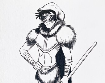 Arte original do Inktober: "Congelar"