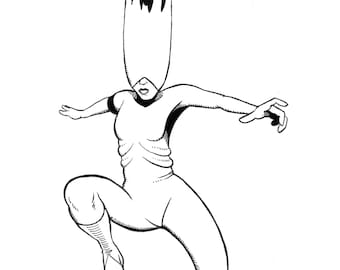 Arte original em quadrinhos de Lady Gaga - "Bad Romance"