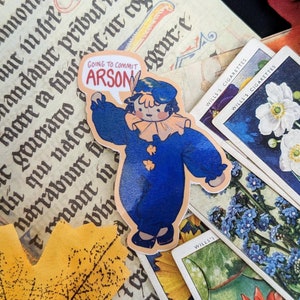 Going to commit arson chaos ragdoll clown 7cm Gloss Vinyl Sticker