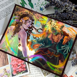 5x7 Art Print Rainbow feywild fae fairy tiefling Dungeon and Dragons dnd inspired