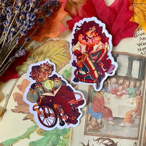 dnd cursed wizard clown tiefling 8.5cm Gloss vinyl Sticker