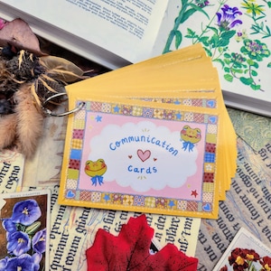 40 cartes de communication en patchwork sur le thème de la grenouille pour l'autisme neurodivergent handicapé non verbal avec sourdine sélective