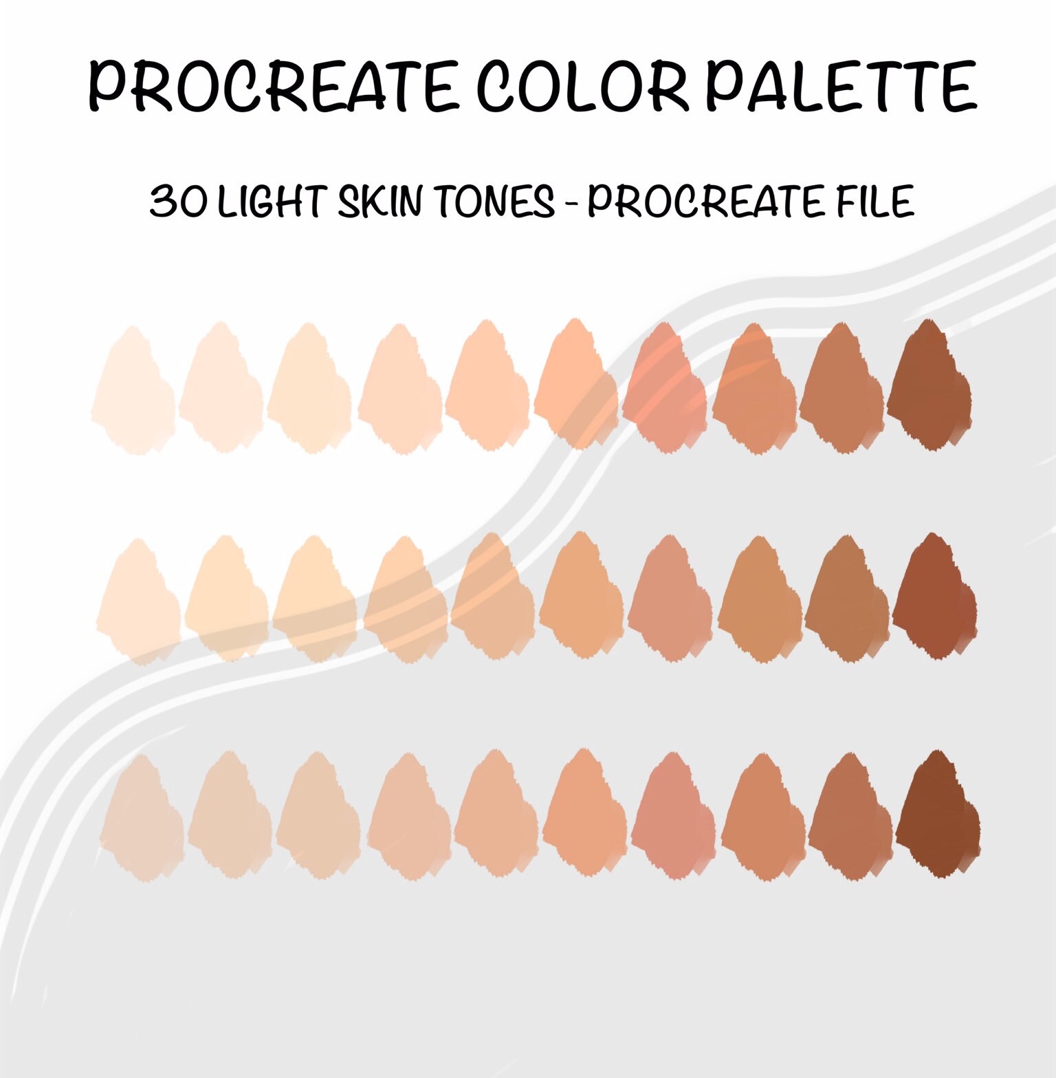 30 Procreate skin tones palette instant download nude color | Etsy