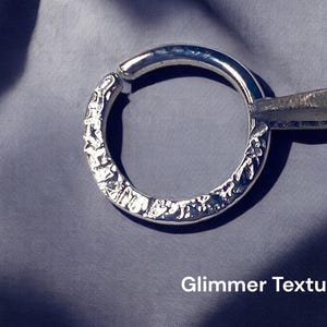 BAGUE DE SEPTUM, 16 g épais - cerceau de septum, anneau de nez, bijoux de septum, boucle d'oreille cartilage, martelé, argent sterling, or rose et jaune 14 carats