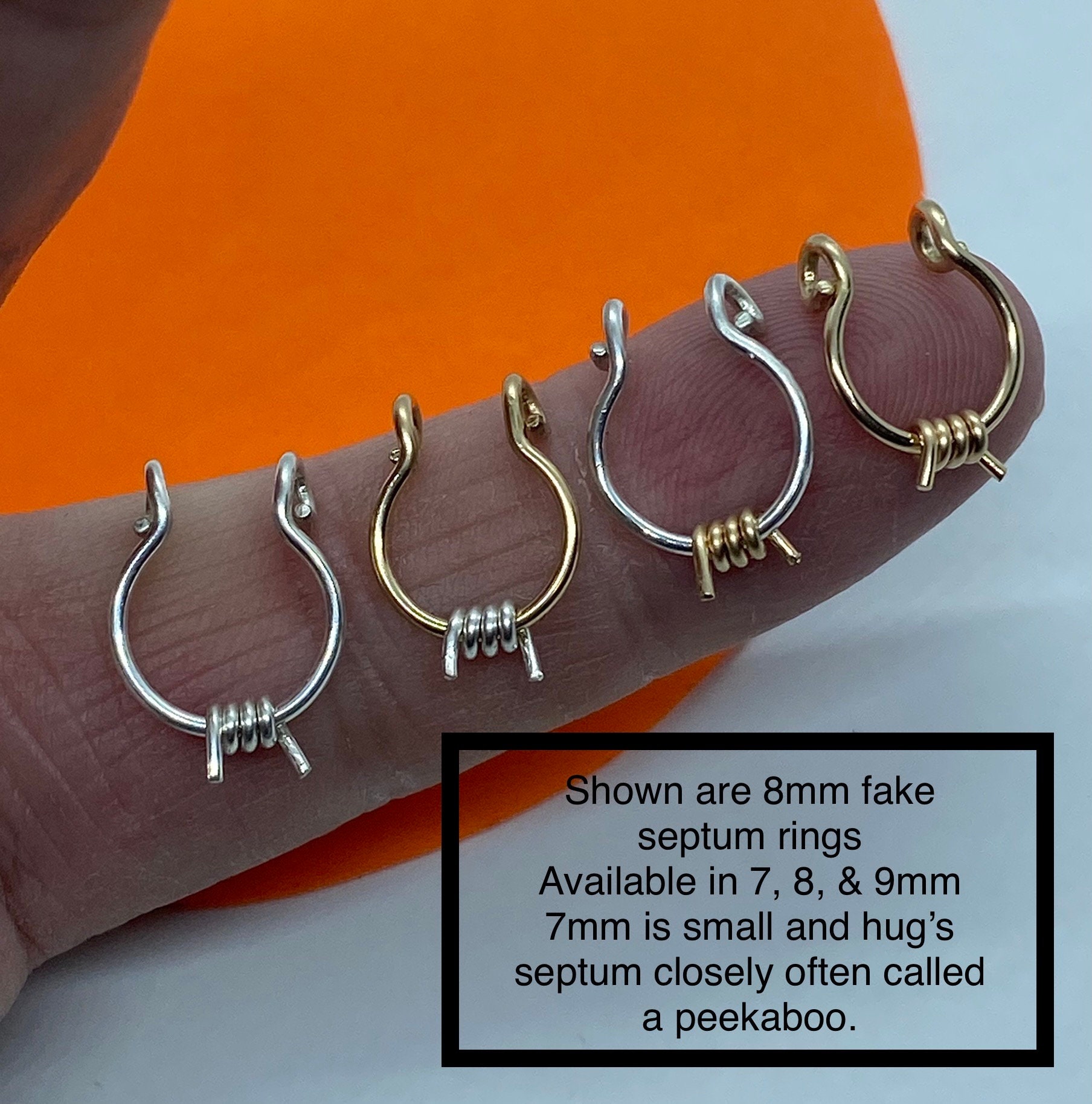 THICK. 14k Gold Filled Nose Ring Fake Septum Ring Barbed Etsy