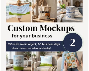 Custom Branding Mockup PSD Smart Object, Fully Editable Made to Order Scene Pack