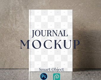 Minimal Journal Mockup, PSD Smart Object, Product Focused Studio Stationery Display Layout