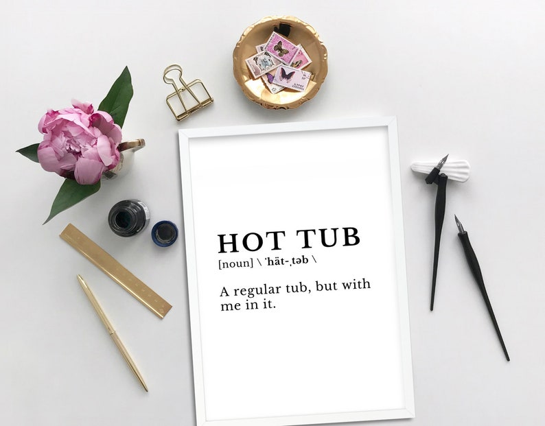 Hot Tub Funny Definition Bathroom Sign Printable Bathroom Etsy Canada