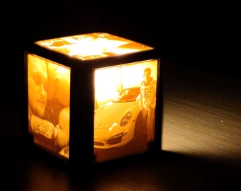 Lithophane Cube with LED Bulb