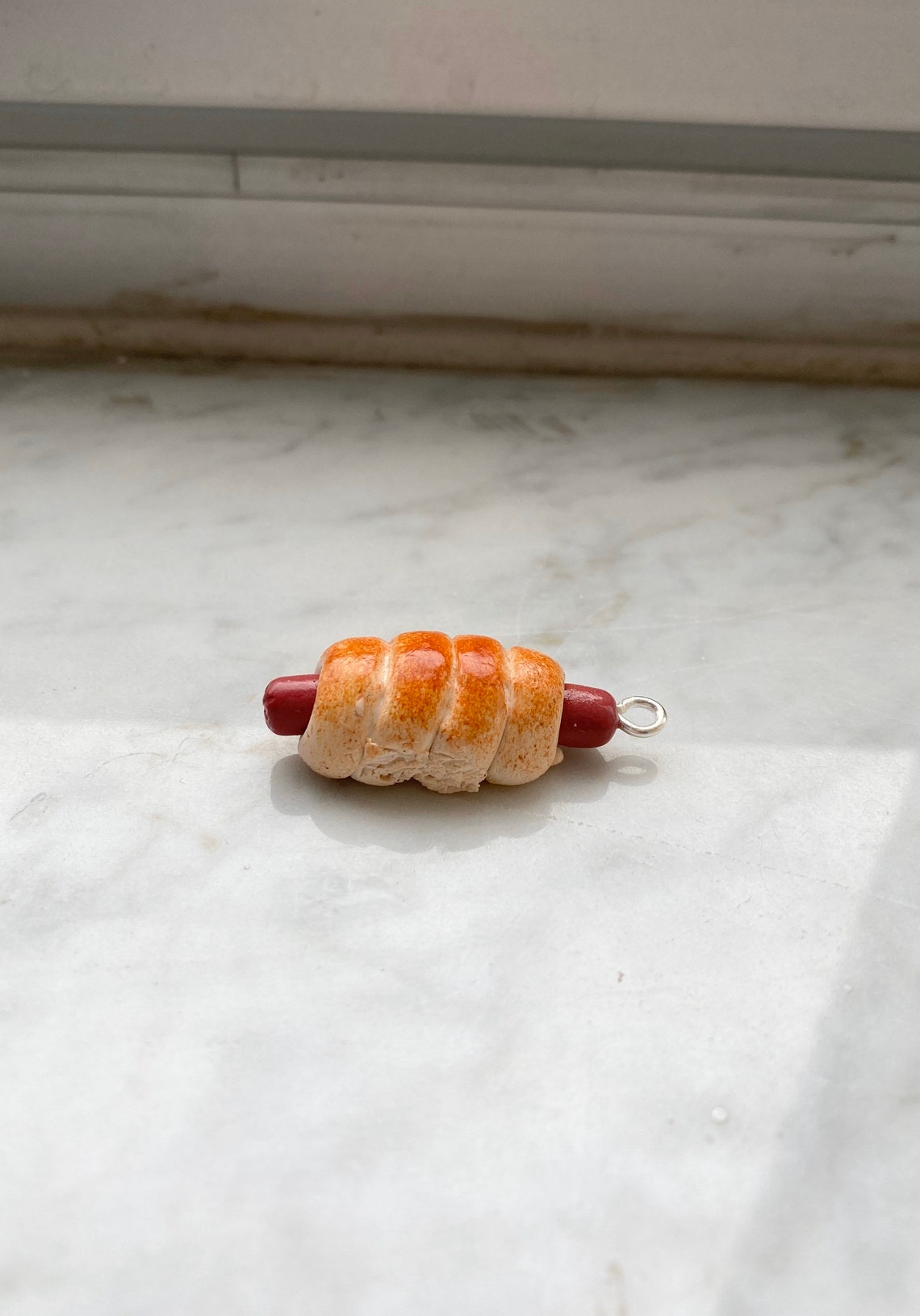 Miniature Chinese Bakery Style Hot Dog Bun Polymer Clay Charm Etsy